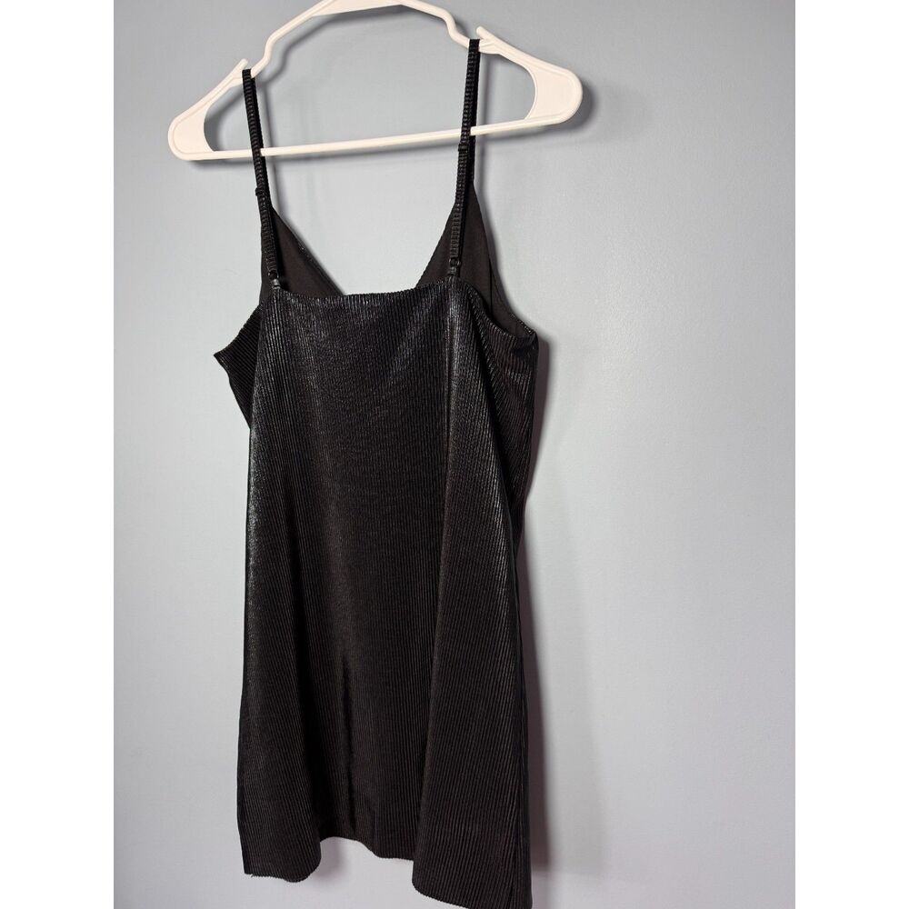 H&M Divided Metallic Plissé Slip Mini Dress